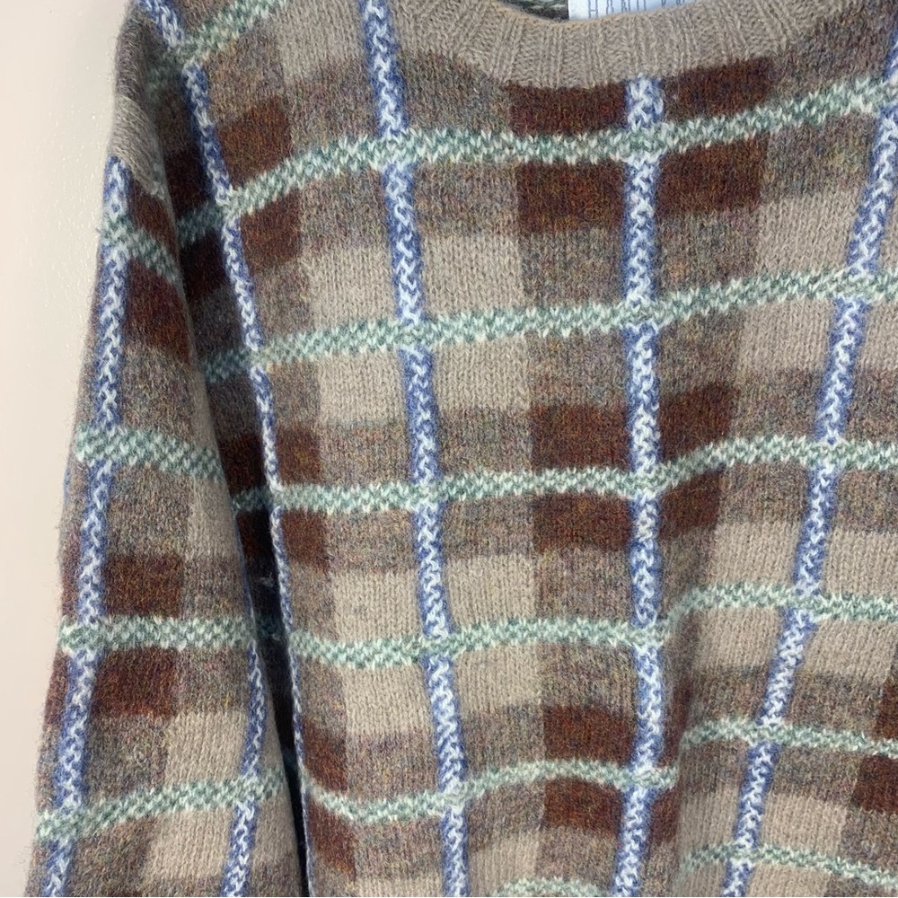 Vintage Handknit The Limited Wool Check Pullover Sweater - Picture 4 of 10